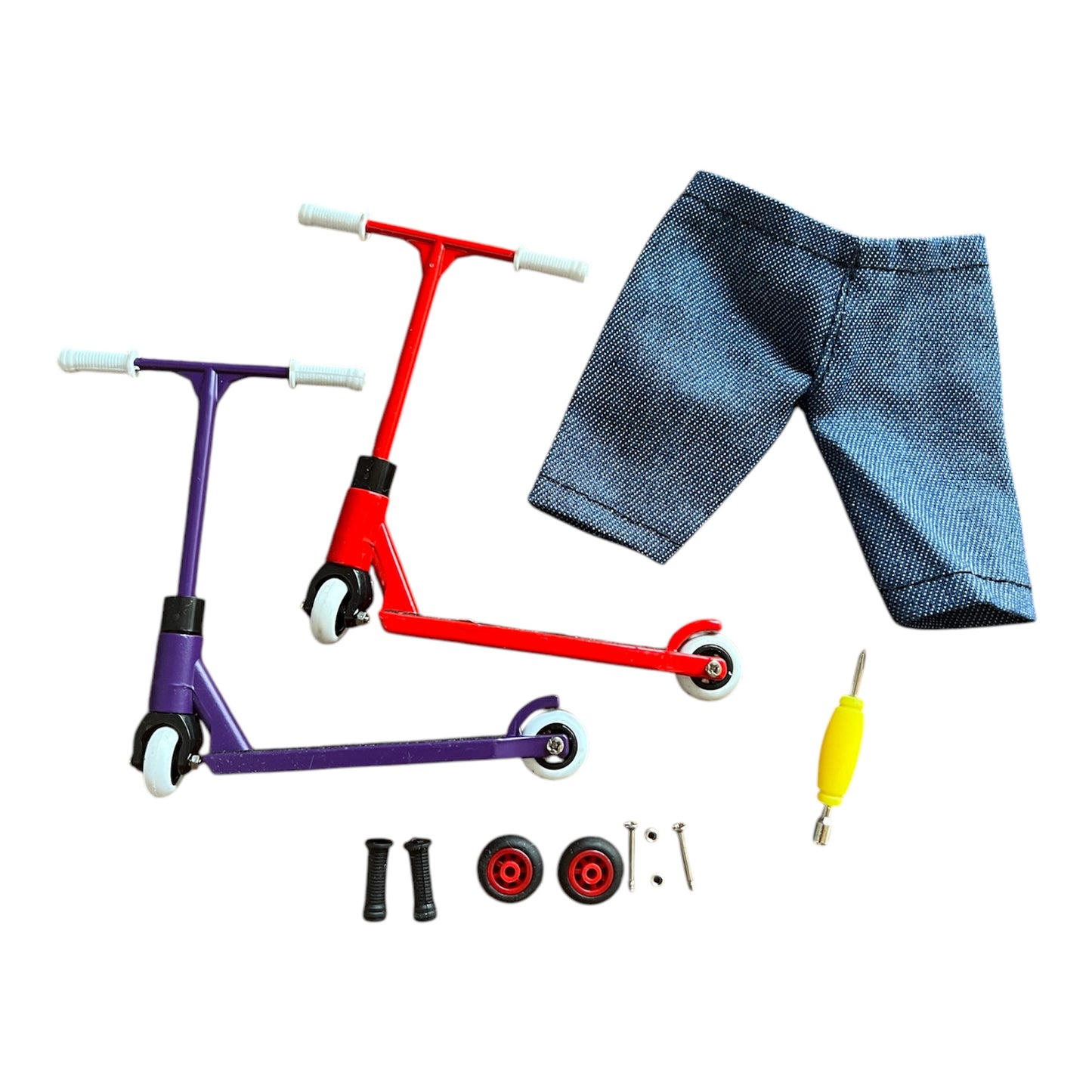 LEEFAI 2 Packs Alloy Pro Finger Scooter Set wth fingerpant and Replace Accessories