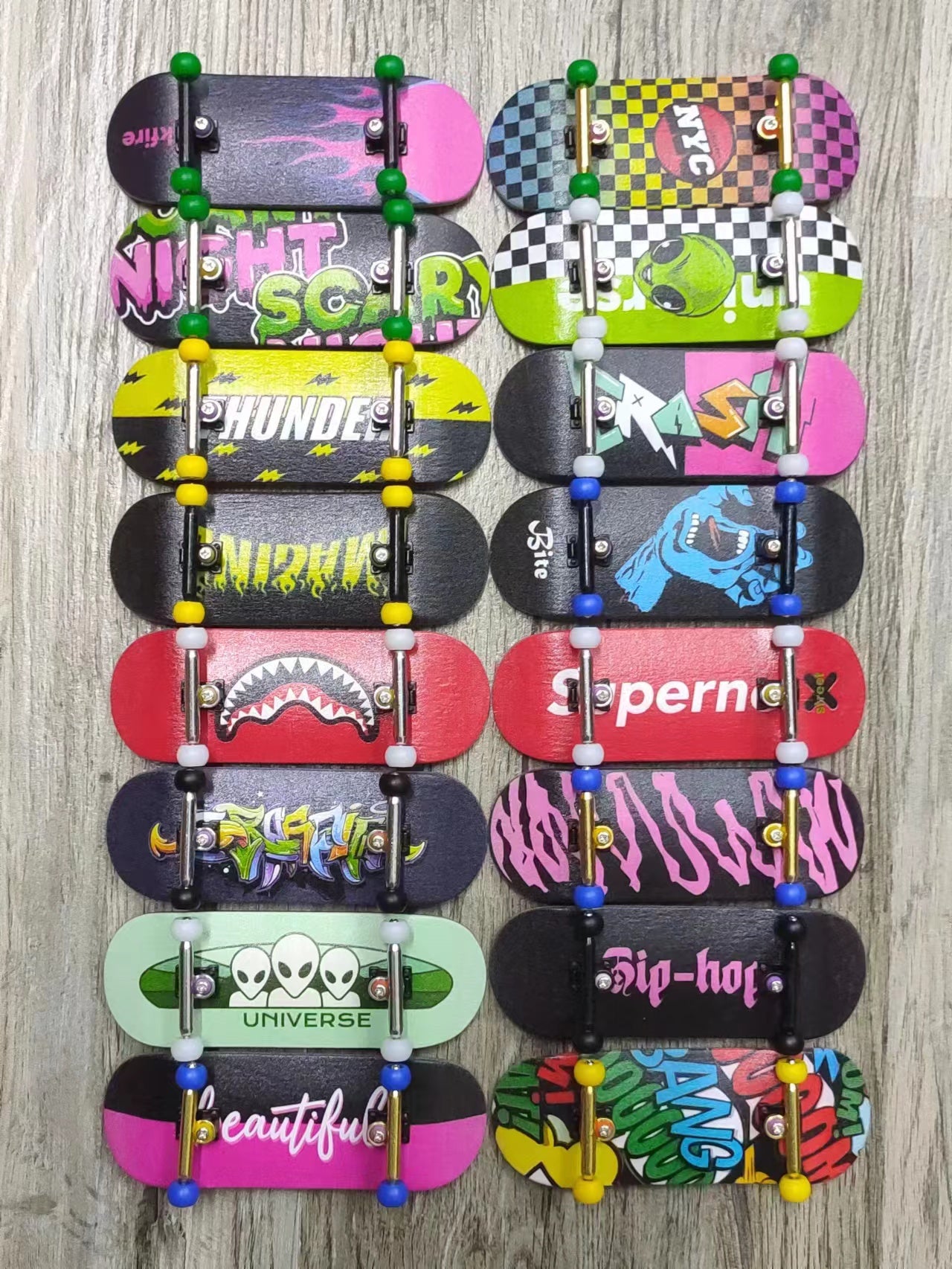 Leefai Fingerboard Complete Handmade Maples Wood 34mm x 96mm UV printing artwork (SHIP FROM U.S)
