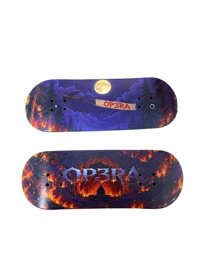 Leefai Pro Fingerboard with G4 trucks Raw & 65D wheels- OP3RA: Infernal Series 32x96mm
