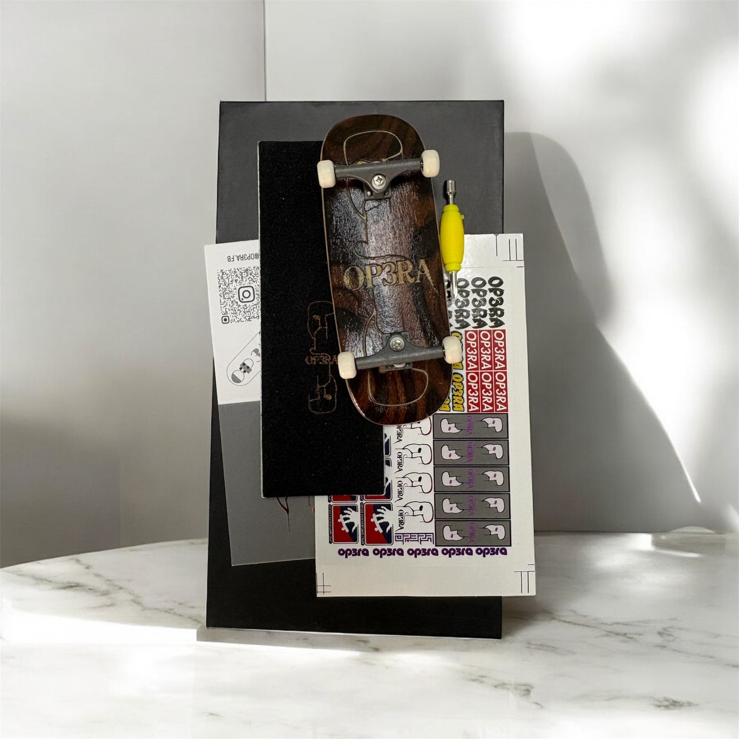 OP3RA Fingerboard Complete 34x96mm Pre assembled Inverted Kingpins-Engraved LOGO