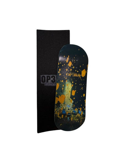 Leefai Pro Wood Fingerboard with G4 trucks and 65D wheels-OP3RA:Oriental Nightscape 34x96mm
