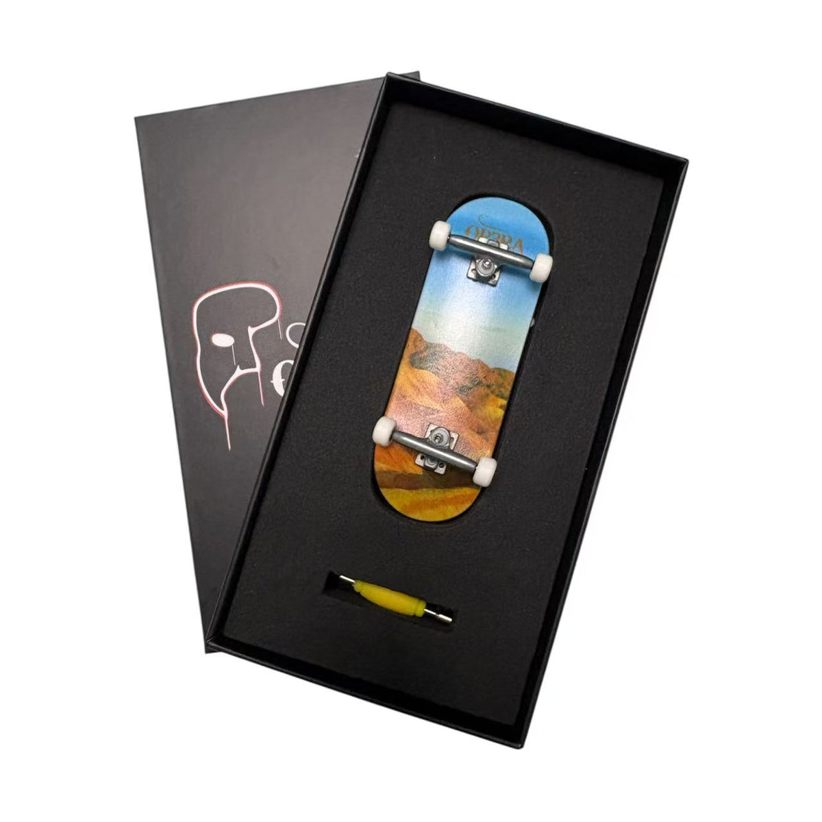 Pro Fingerboard Complete 32/34X96mm with G4 trucks in Raw & 65d white wheels - wonderwild series