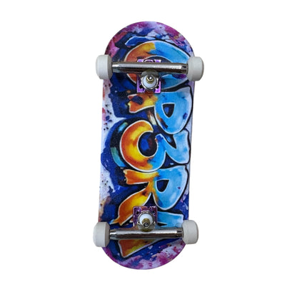 Pro Fingerboard Complete 32/34/36X96mm with G4 trucks purple & Ceramic wheels - The Graffiti Blue
