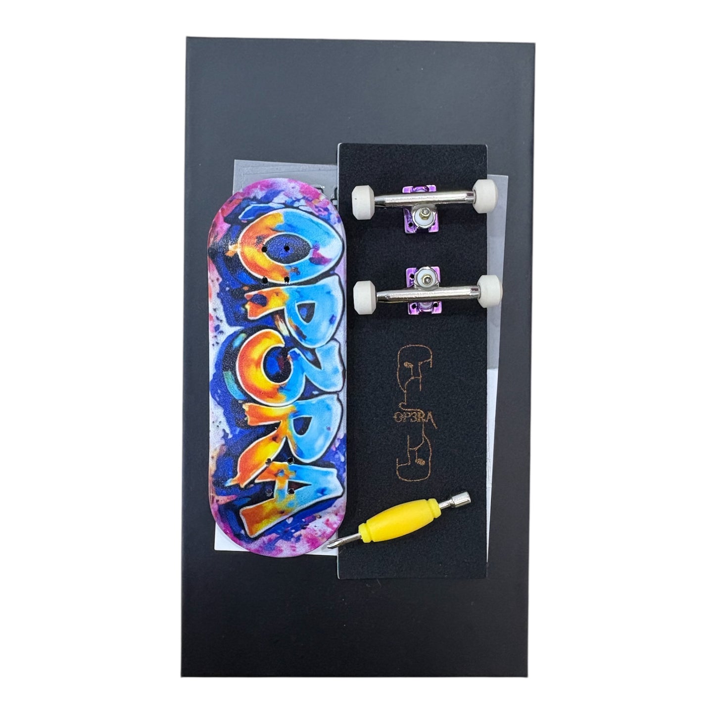 Pro Fingerboard Complete 32/34/36X96mm with G4 trucks purple & Ceramic wheels - The Graffiti Blue