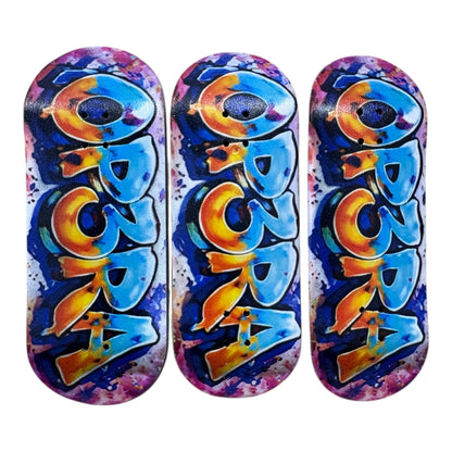 Pro Fingerboard Complete 32/34/36X96mm with G4 trucks purple & Ceramic wheels - The Graffiti Blue