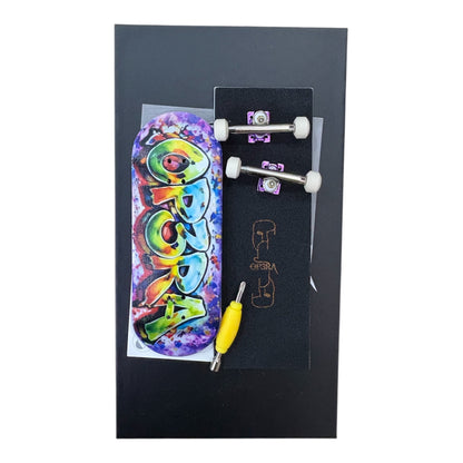Pro Fingerboard Complete 32/34/36X96mm with G4 trucks purple & Ceramic wheels - The Graffiti Green