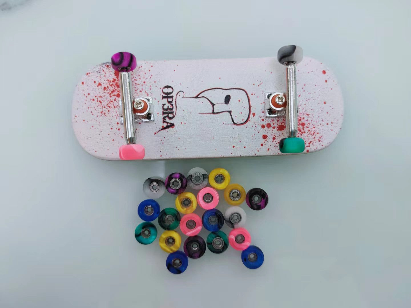 Pro Fingerboard  Wheels 7.5x4.5mm-Swirl Colorful