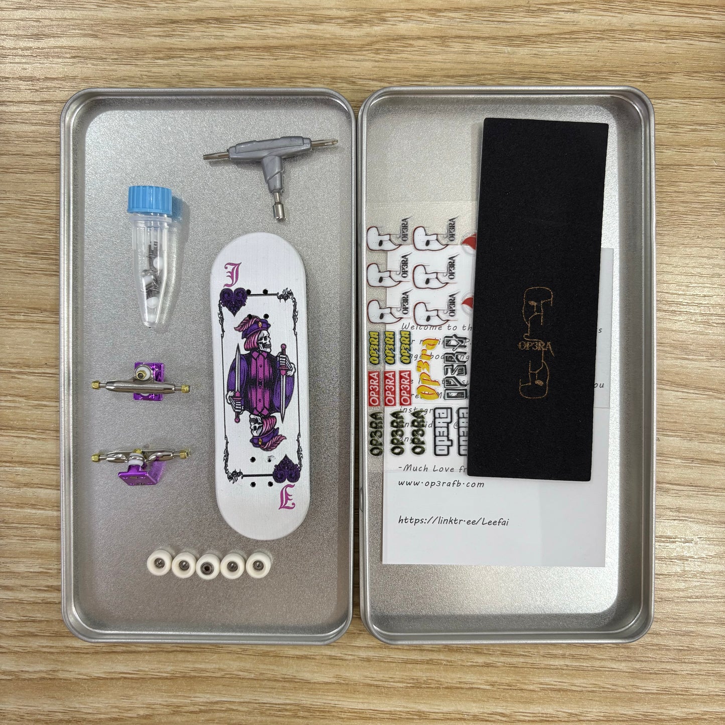 OP3RA V3-Pro Fingerboard Complete 5layers wood maples 29*96mm-Jack of hearts