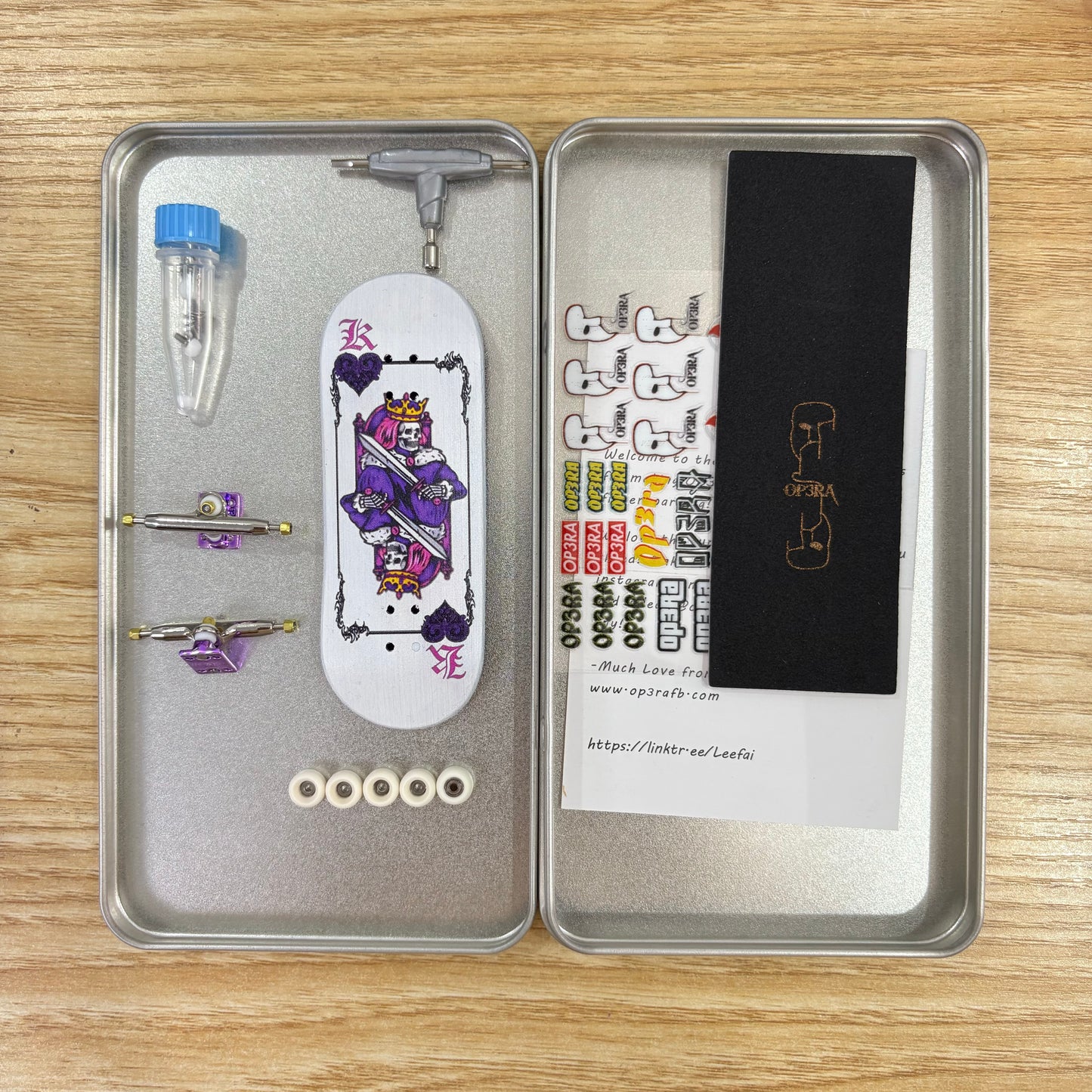 OP3RA V3-Pro Fingerboard Complete 5layers wood maples 34*96mm-king of hearts