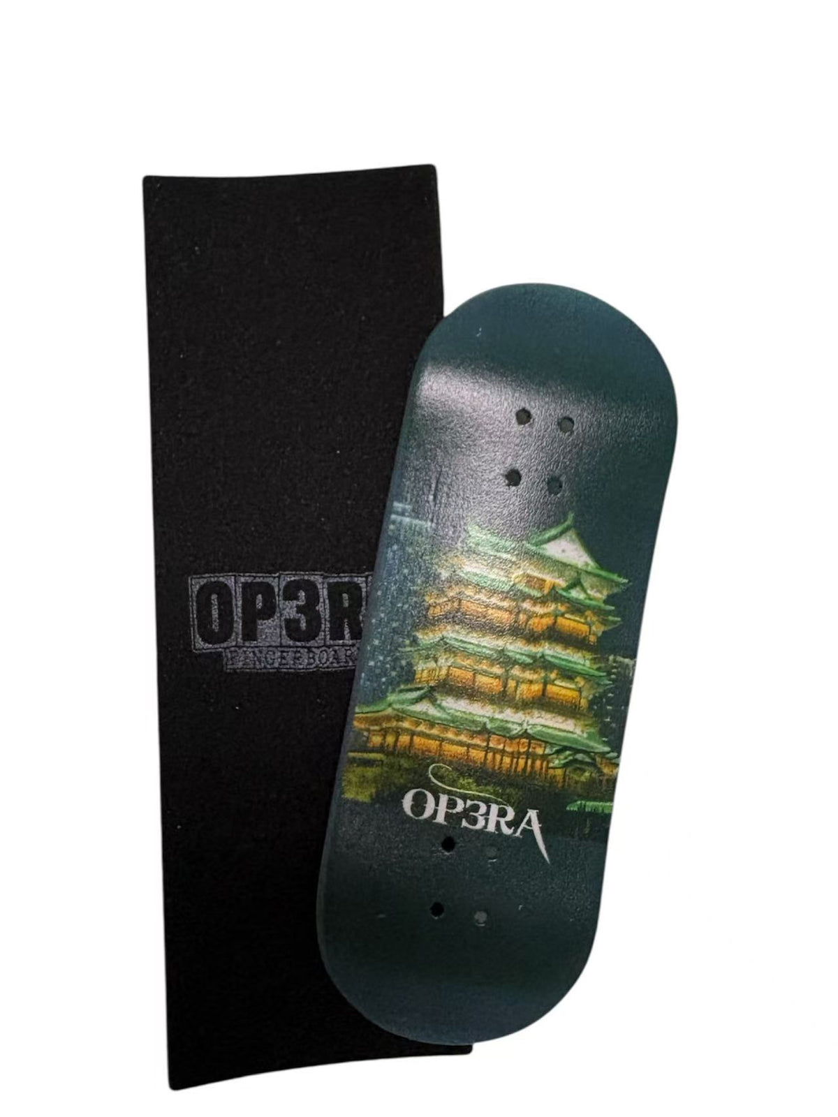 Leefai Pro Wood Fingerboard with G4 trucks and 65D wheels-OP3RA:Oriental Nightscape 34x96mm