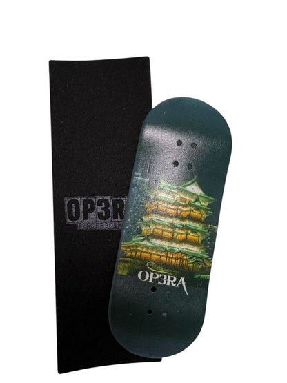 Leefai Pro Wood Fingerboard with G4 trucks and 65D wheels-OP3RA:Oriental Nightscape 34x96mm
