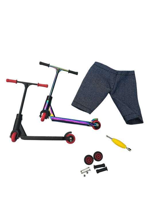 LEEFAI 2 Packs Alloy Pro Finger Scooter Set wth fingerpant and Replace Accessories
